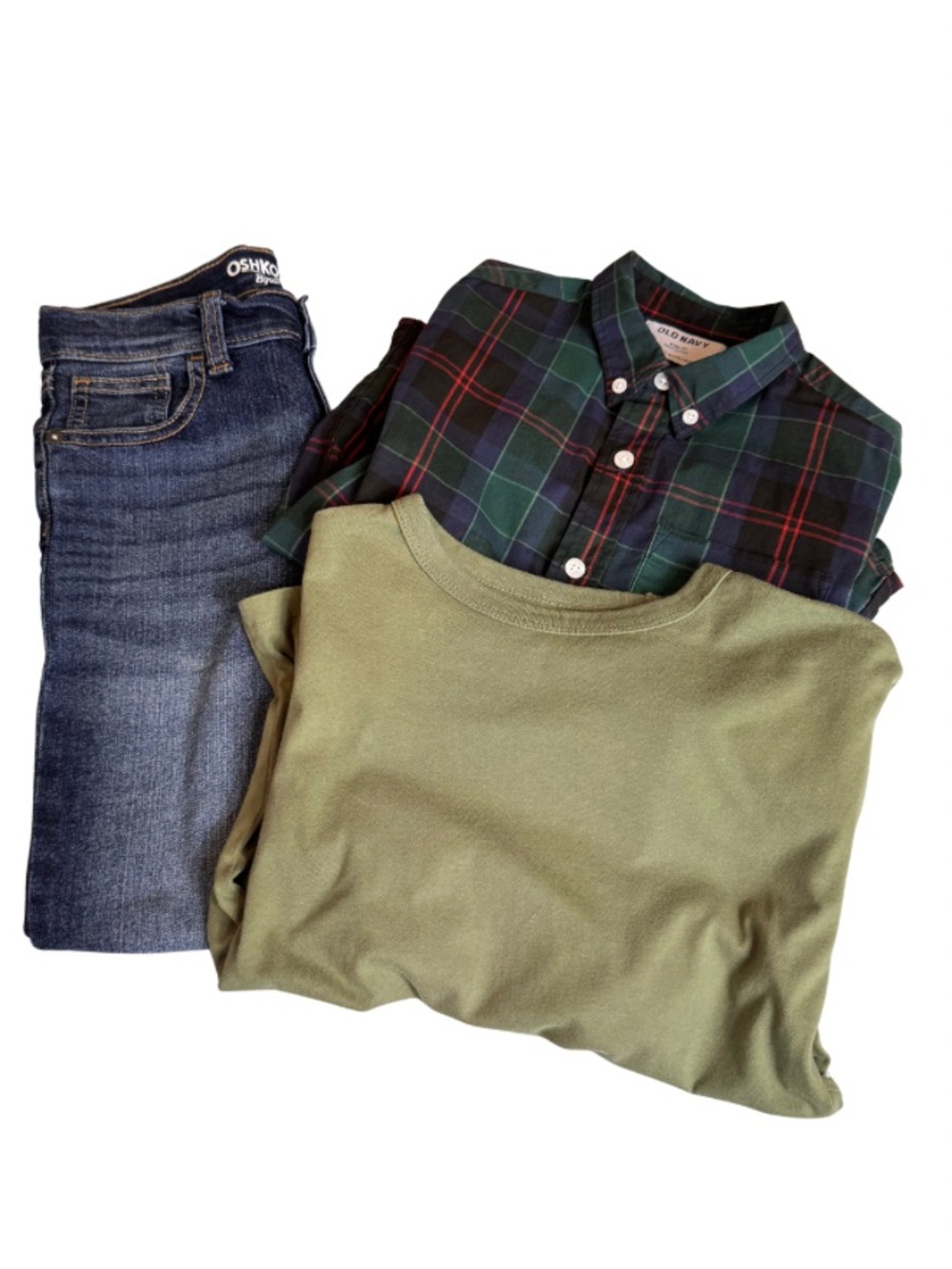 Boys Jeans & Long Sleeve Tops Bundle in Blues & Greens 6-7